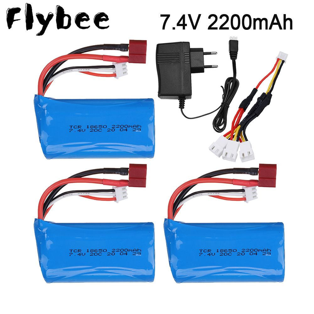 Rc Hobby Parts - Baterai 7.4 V 2200mAh 18650 Lipo