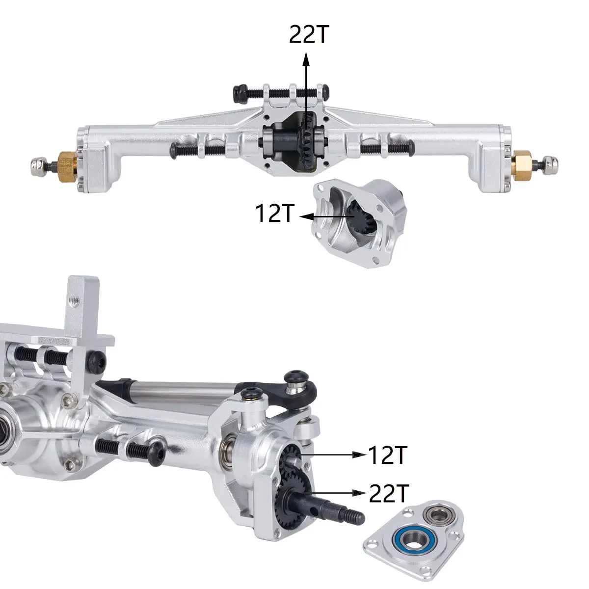 Aluminium CNC Portal Axles + 1 - Rc Hobby Zone ulasan dan harga