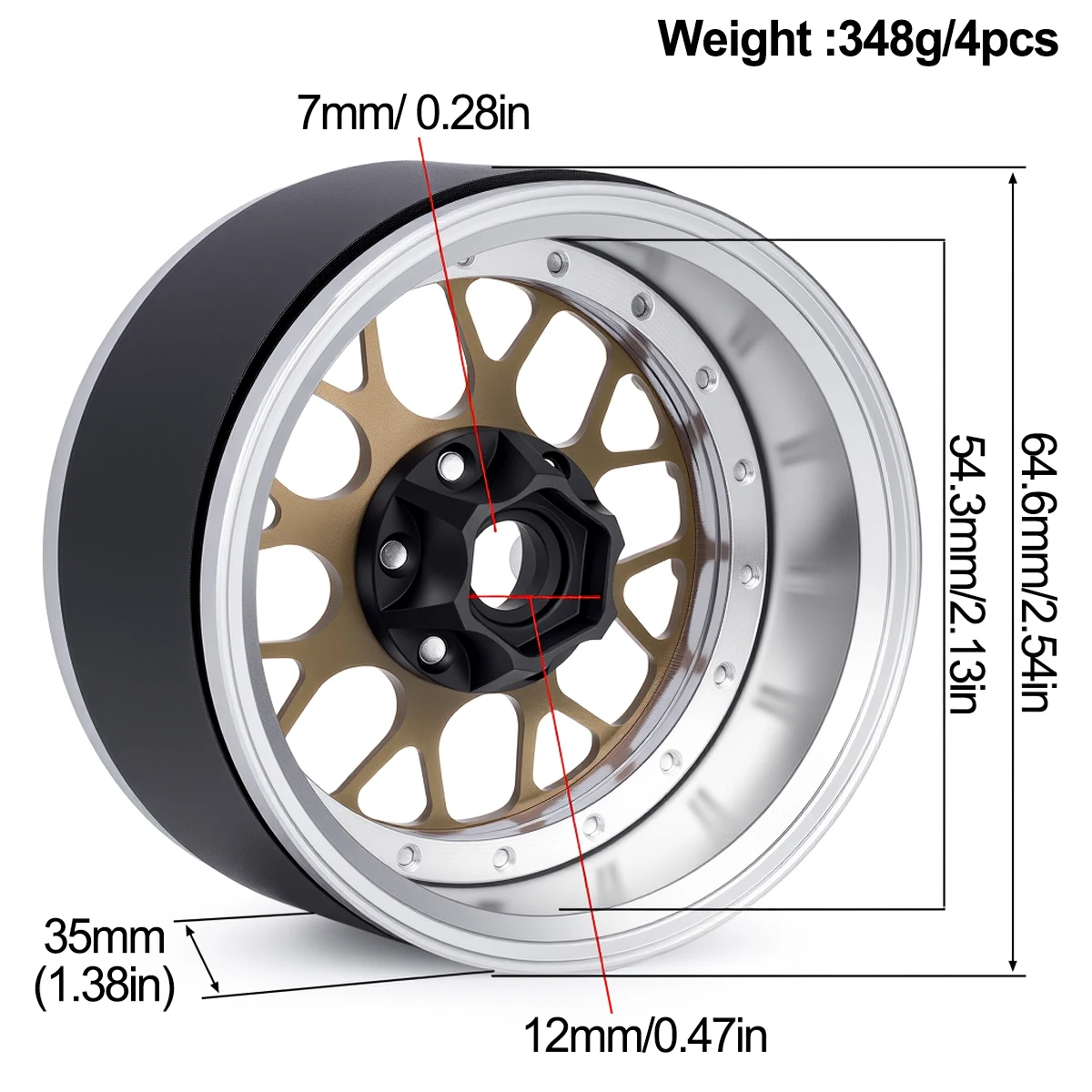 Velg Beadlock Aluminium 2.2 In - Wheel Rim Rc ulasan dan harga